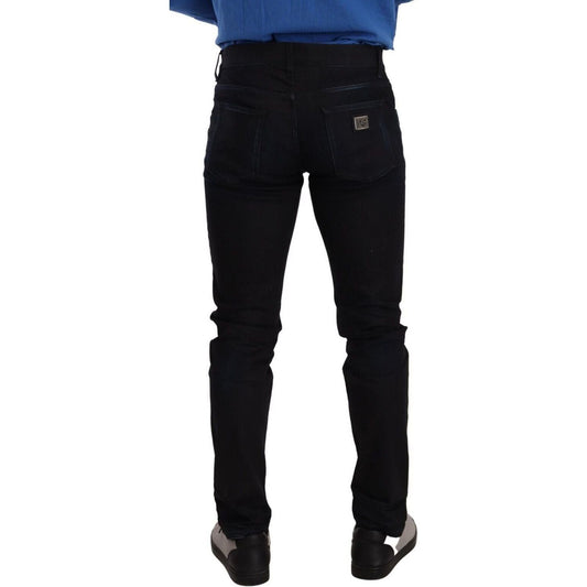 Dolce & Gabbana Elegant Slim Fit Skinny Jeans in Dark Blue blue-cotton-stretch-skinny-denim-jeans