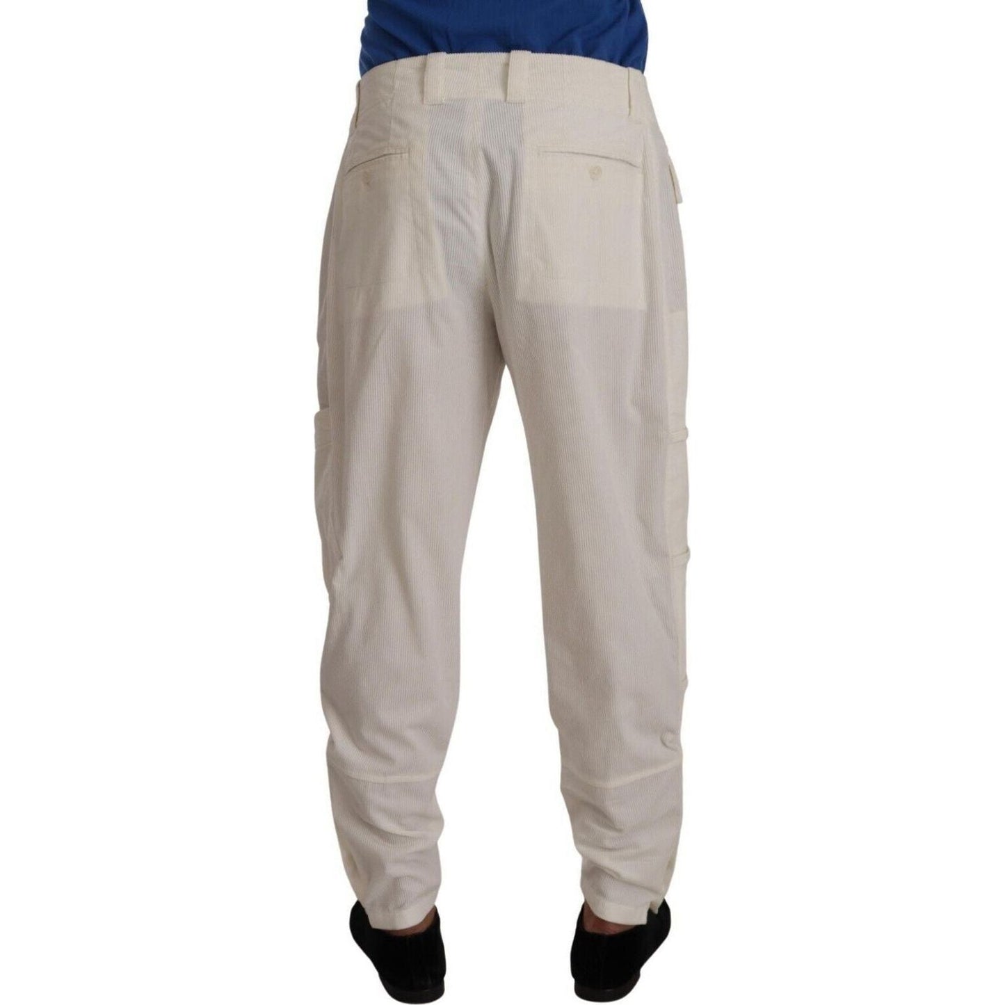 Dolce & Gabbana Elegant Off White Cargo Pants - Regular Fit off-white-cotton-corduroy-cargo-pants