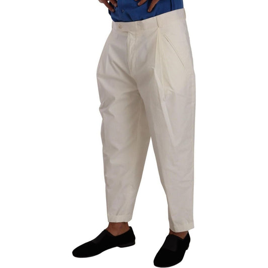 Dolce & Gabbana Elegant White Cotton Stretch Dress Pants white-cotton-tapered-men-trouser-dress-pants s-l1600-1-224-70a20b0e-e0f.jpg