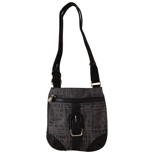 WAYFARER Chic Gray Fabric Crossbody Bag gray-printed-logo-shoulder-crossbody-purse-bag Crossbody Bag