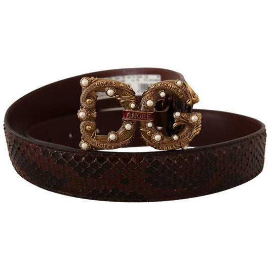 Dolce & Gabbana Elegant Phyton Leather Pearl Buckle Belt WOMAN BELTS brown-exotic-leather-logo-buckle-amore-belt-2 s-l1600-1-250-7d08d317-9b0.jpg