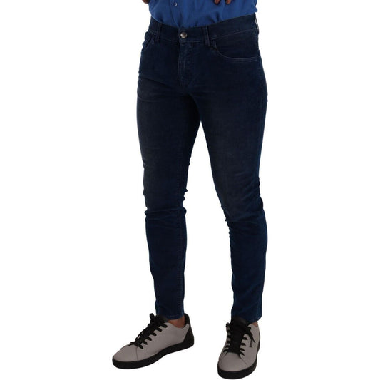 Dolce & Gabbana Sleek Dark Blue Slim Fit Jeans blue-slim-fit-cotton-skinny-denim-trouser-jeans