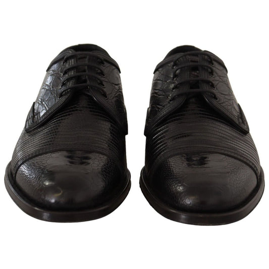 Dolce & Gabbana Exotic Leather Formal Lace-Up Shoes black-exotic-leather-lace-up-formal-derby-shoes