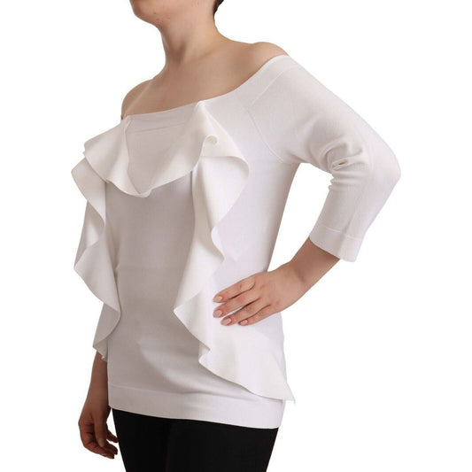 EXTERIOR Chic Off-Shoulder Long Sleeve Blouse WOMAN TOPS AND SHIRTS white-long-sleeves-off-shoulder-women-top-blouse