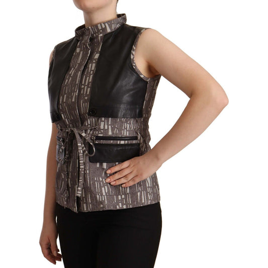 Comeforbreakfast Sleeveless Turtleneck Chic Top WOMAN TOPS AND SHIRTS brown-black-vest-leather-sleeveless-top-blouse