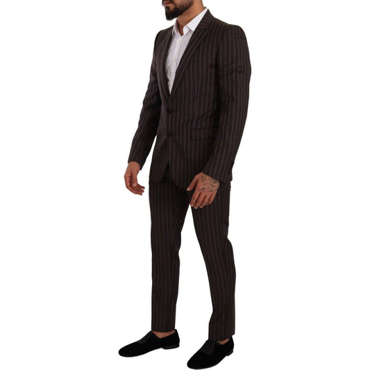 Dolce & GabbanaElegant Maroon Striped Slim Fit SuitMcRichard Designer Brands£1139.00