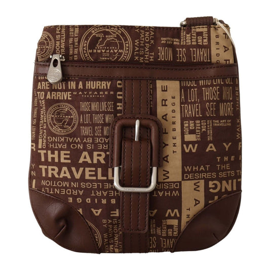 WAYFARER Chic Brown Fabric Crossbody Bag brown-printed-logo-shoulder-crossbody-purse-bag