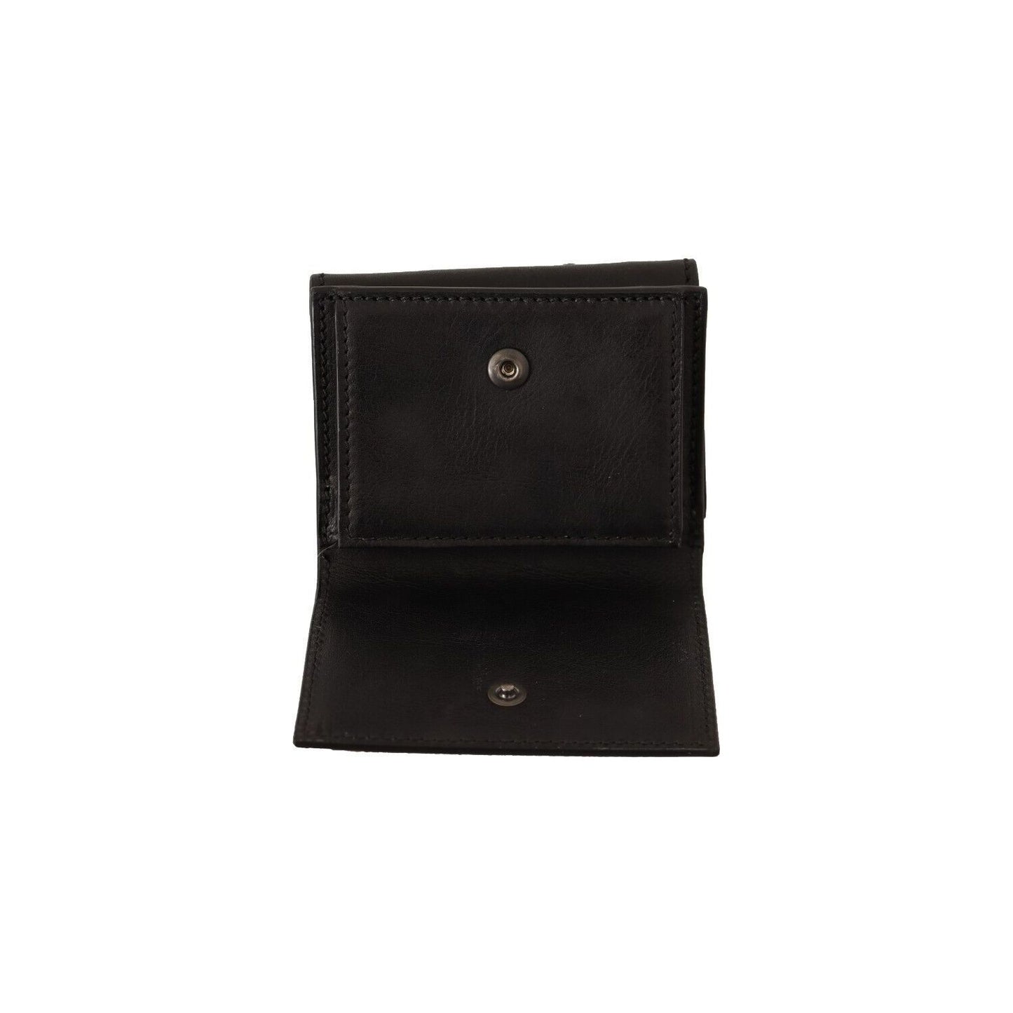 Dolce & Gabbana Elegant Leather Trifold Multi Kit with Strap black-leather-trifold-purse-belt-strap-multi-kit-wallet-1