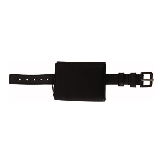 Dolce & Gabbana Elegant Black Leather Trifold Multi Kit black-leather-trifold-purse-belt-strap-multi-kit-wallet-2