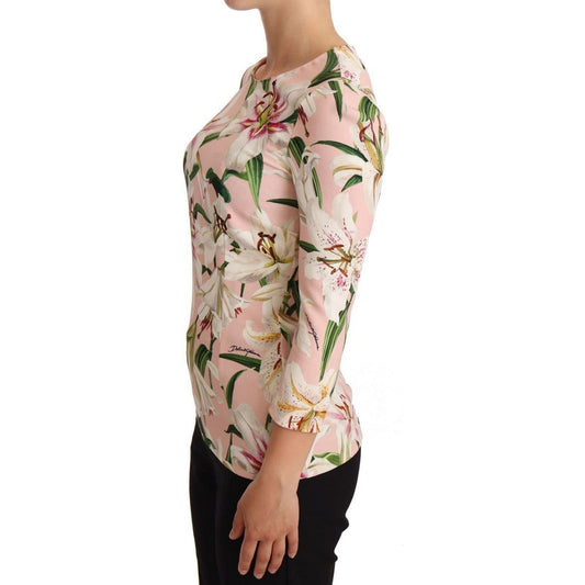 Dolce & GabbanaPastel Pink Lily Print Fitted BlouseMcRichard Designer Brands£429.00