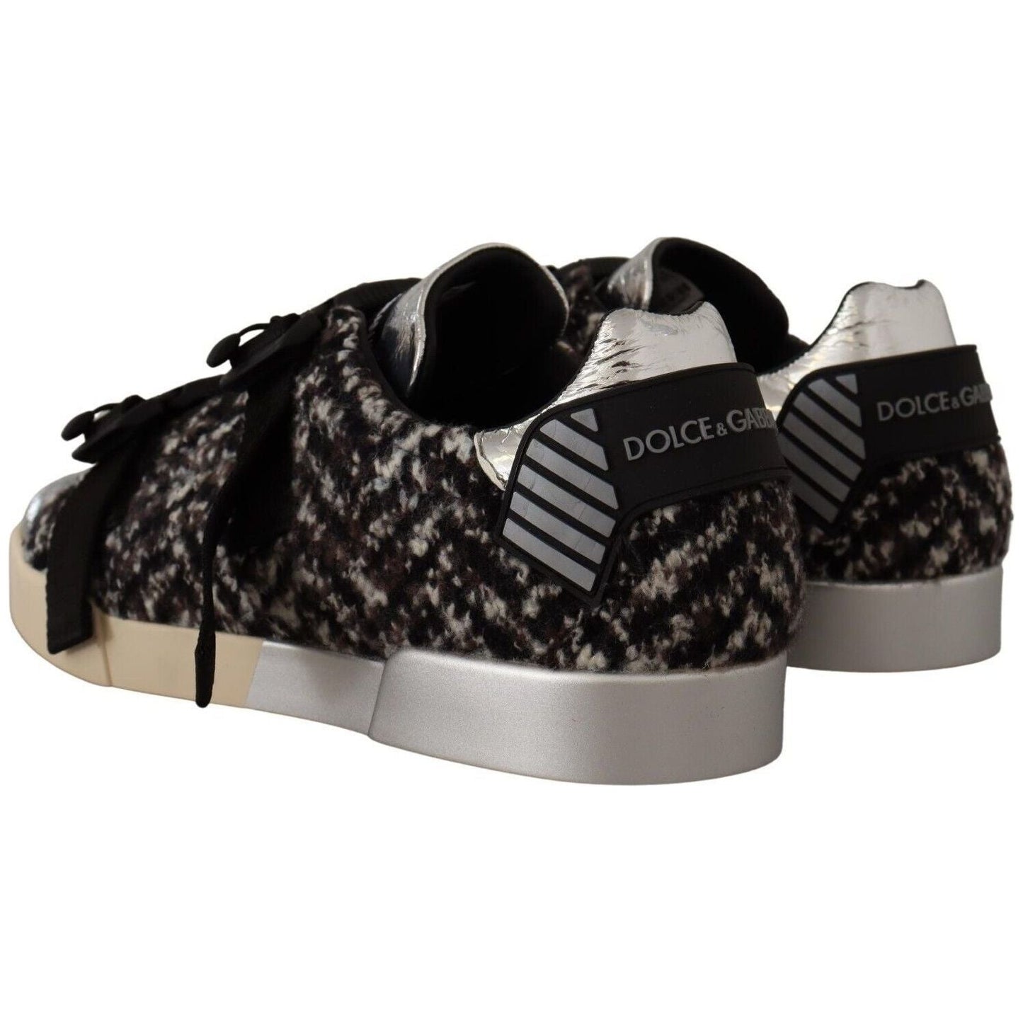 Dolce & Gabbana Silver Elegance Leather Sneakers silver-leather-brown-cotton-wool-sneakers-shoes s-l1600-1-64-e21ee137-033.jpg