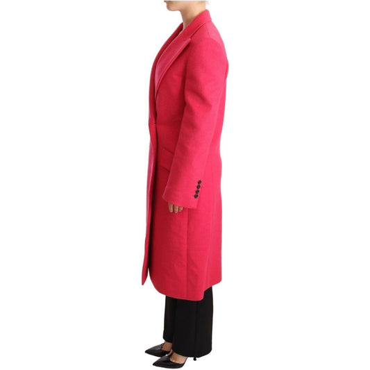 Dolce & Gabbana Elegant Pink Wool-Cashmere Coat WOMAN COATS & JACKETS pink-double-breasted-trenchcoat-jacket
