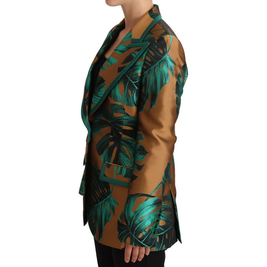 Dolce & GabbanaElegant Leaf Print Silk-Blend CoatMcRichard Designer Brands£1319.00