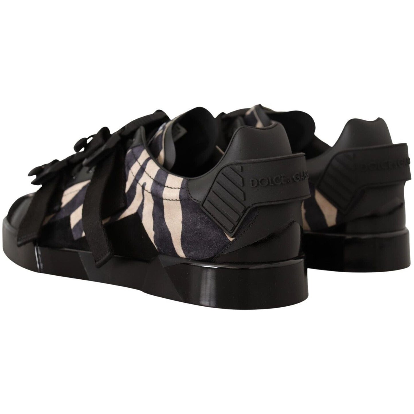 Dolce & Gabbana Zebra Suede Low Top Fashion Sneakers MAN SNEAKERS black-white-zebra-suede-rubber-sneakers-shoes-2