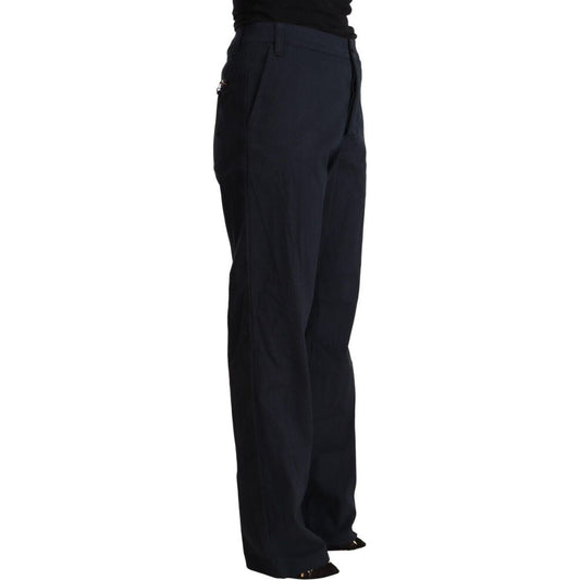 Exte Elegant High Waist Tapered Pants black-high-waist-tapered-cotton-pants