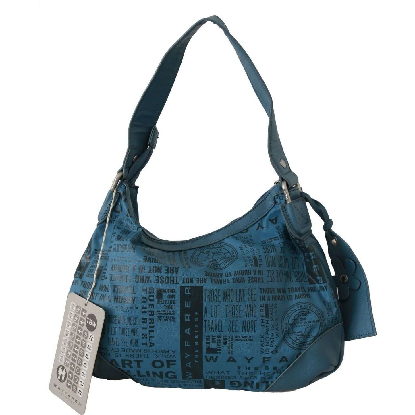 WAYFARER Chic Blue Fabric Shoulder Bag - Perfect for Everyday Elegance WOMAN SHOULDER BAGS shoulder-handbag-printed-purse-women-blue