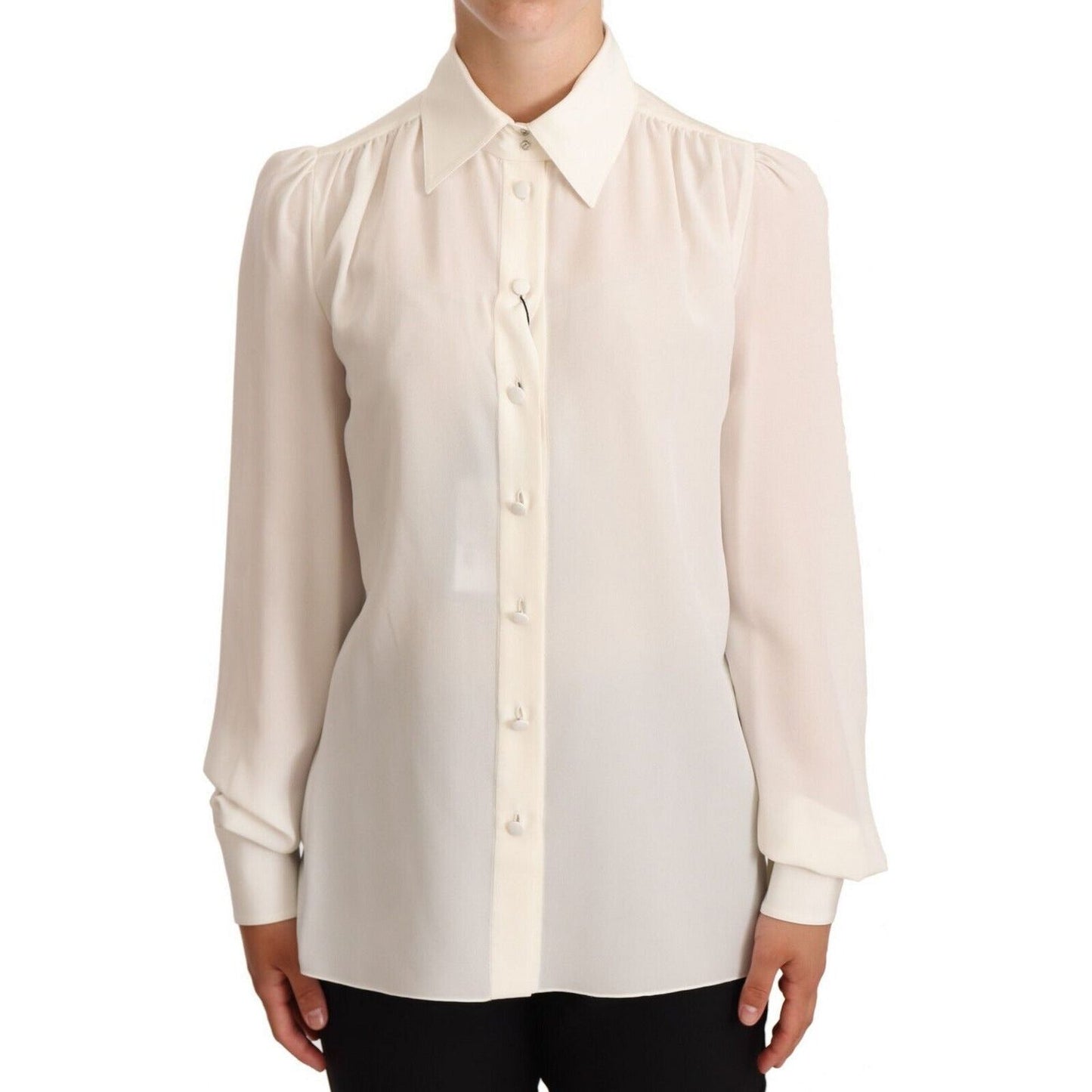 Dolce & Gabbana Elegant Silk Top in Off White white-long-sleeve-polo-shirt-top-blouse s-l1600-103-131739ed-99b.jpg