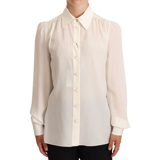 Dolce & GabbanaElegant Silk Top in Off WhiteMcRichard Designer Brands£559.00