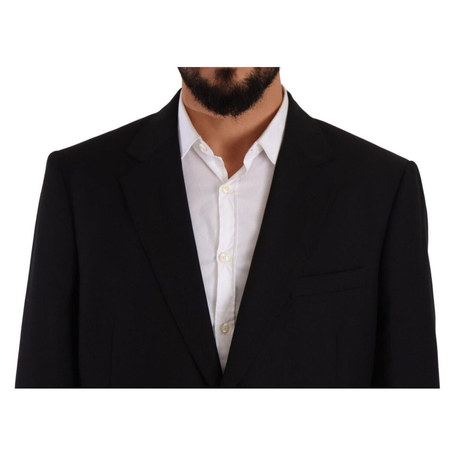 Domenico Tagliente Elegant Two-Piece Deconstructed Suit black-polyester-single-breasted-formal-suit-2