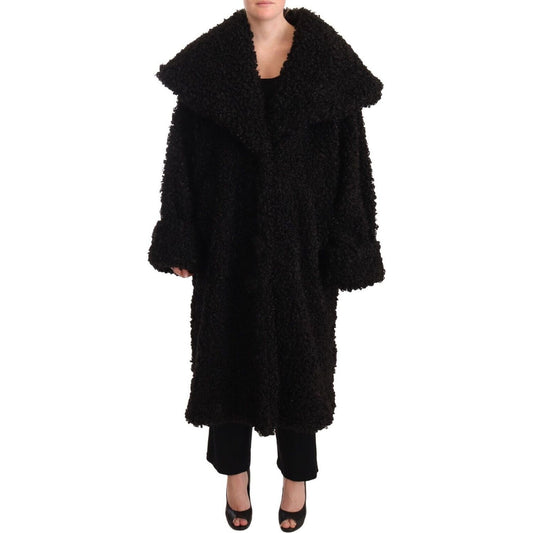 Dolce & GabbanaElegant Black Fur Cape Trench CoatMcRichard Designer Brands£3439.00