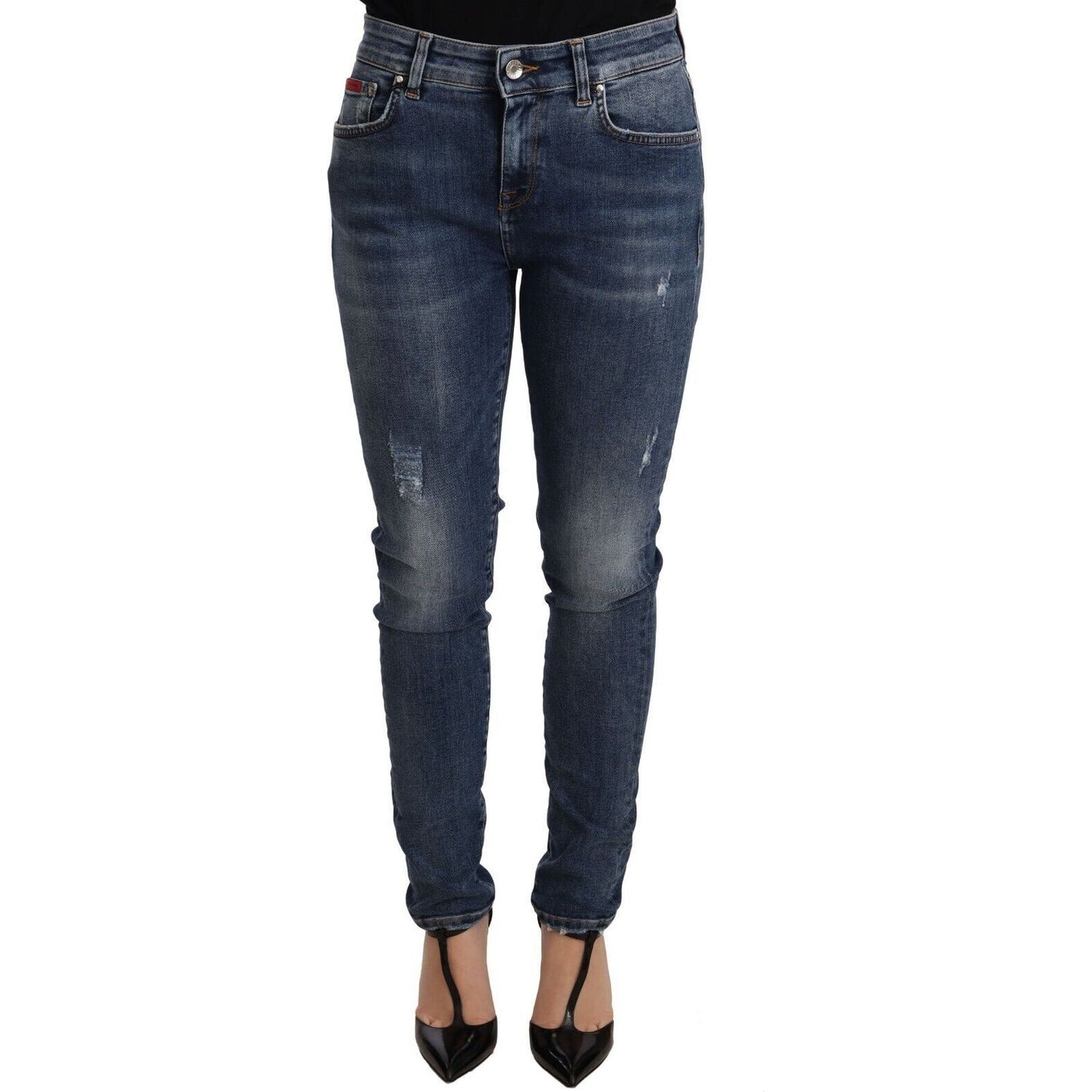 Dolce & Gabbana Elegant Slim-Fit Distressed Skinny Jeans blue-wash-skinny-denim-cotton-stretch-jeans