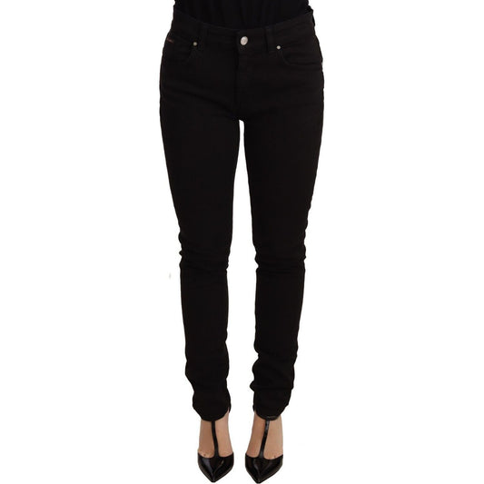 Dolce & Gabbana Elegant Slim-Fit Black Skinny Jeans black-skinny-denim-logo-cotton-stretch-jeans