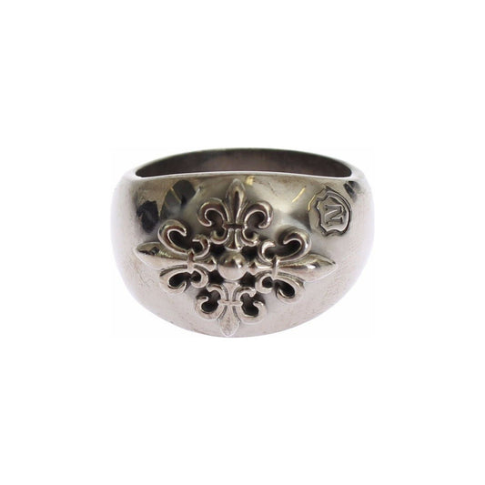 Nialaya Sterling Silver Rhodium Men's Statement Ring silver-925-sterling-authentic-crest-ring Ring