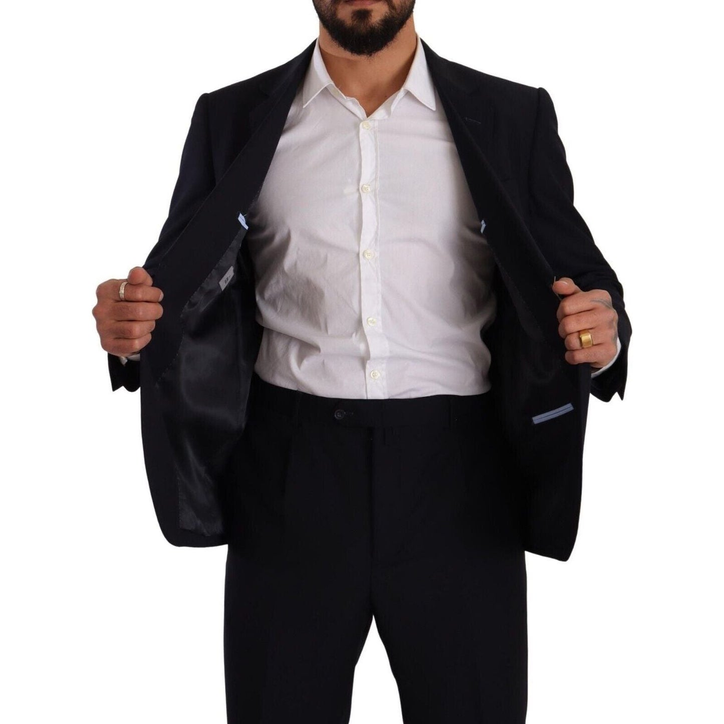 Domenico Tagliente Exquisite Blue Two-Piece Suit with Deconstructed Blazer blue-polyester-single-breasted-formal-suit