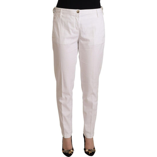 Jacob Cohen Elegant Mid Waist Tapered Trousers white-mid-waist-tapered-birgitte-pants