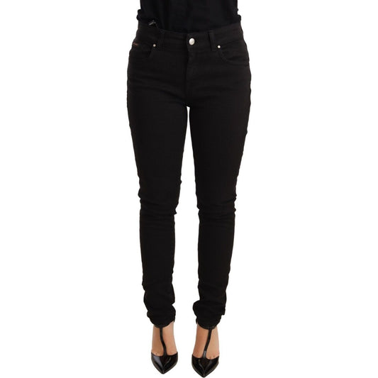Dolce & Gabbana Elegant Slim-Fit Mid Waist Skinny Jeans Jeans & Pants black-skinny-slim-denim-cotton-stretch-jeans