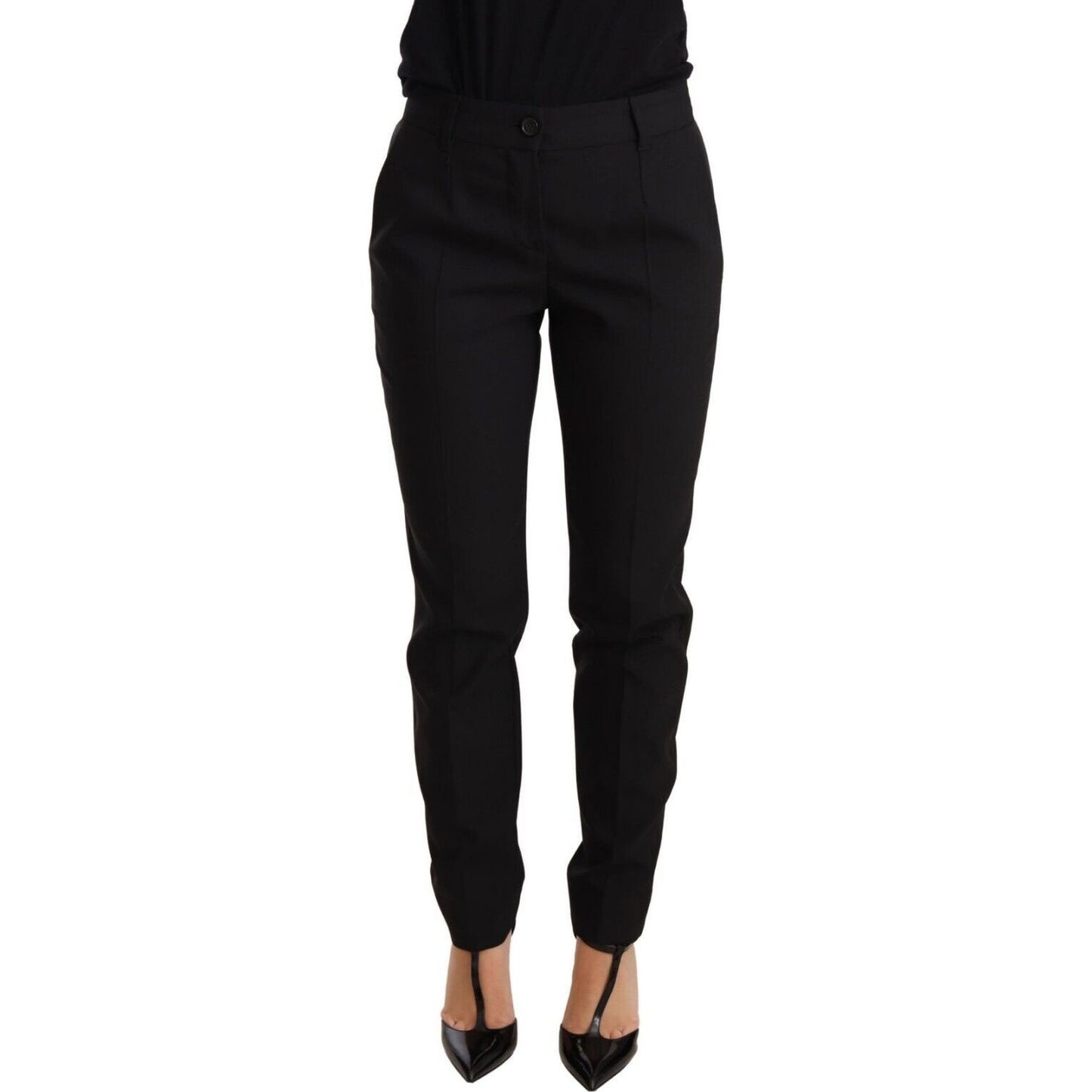 Dolce & Gabbana Elegant Tapered Virgin Wool Trousers black-tapered-women-trouser-virgin-wool-pants Jeans & Pants s-l1600-123-c3946914-f4b.jpg