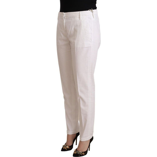 Jacob Cohen Elegant Mid Waist Tapered Trousers white-mid-waist-tapered-birgitte-pants