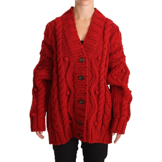 Dolce & GabbanaRavishing Red Virgin Wool CardiganMcRichard Designer Brands£1489.00