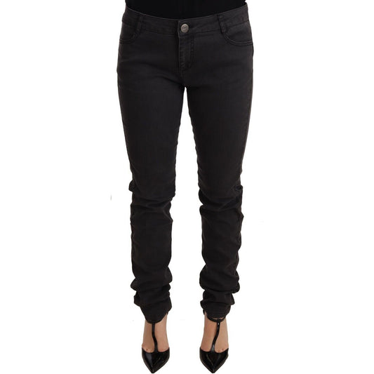 PINKO Chic Mid Waist Skinny Black Denim Jeans & Pants black-cotton-stretch-skinny-mid-waist-women-denim-jeans