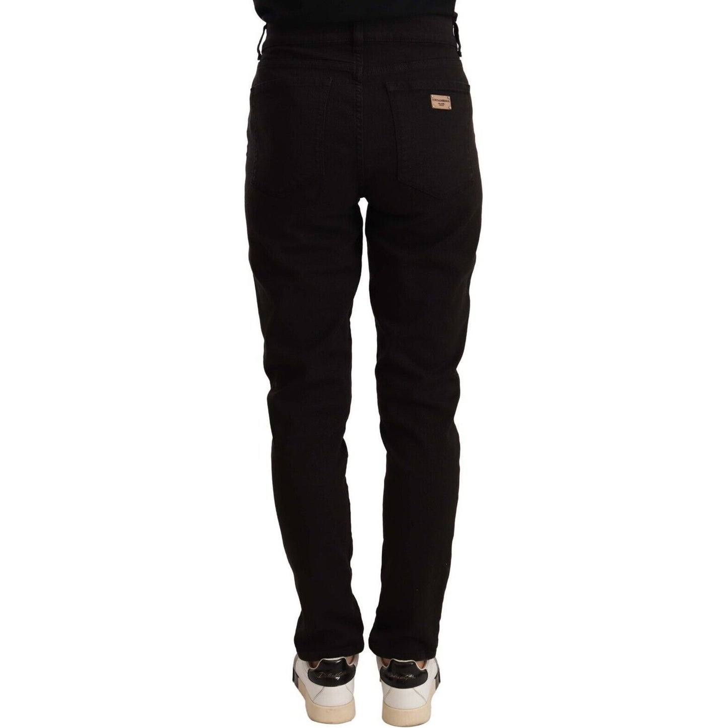 Dolce & Gabbana Elegant Slim-Fit Black Skinny Jeans black-skinny-slim-denim-cotton-stretch-jeans-2
