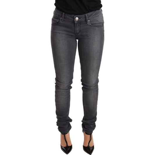 Acht Chic Acht Low Waist Skinny Denim gray-washed-cotton-slim-fit-low-waist-women-denim-trouser-jeans Jeans & Pants