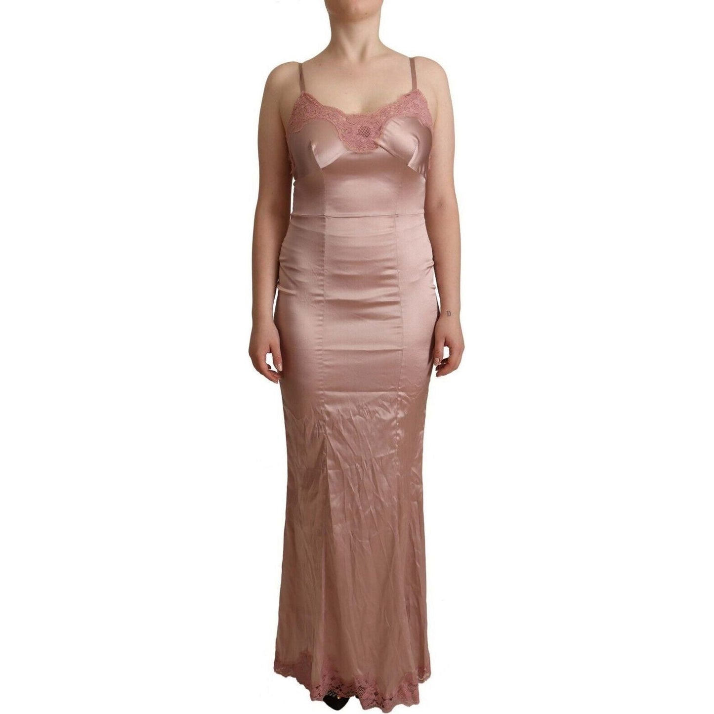 Dolce & GabbanaElegant Pink Lace Maxi Bodycon DressMcRichard Designer Brands£1099.00