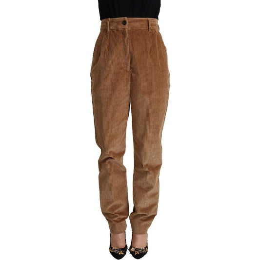 Dolce & Gabbana Chic High-Waisted Corduroy Skinny Pants brown-cotton-corduroy-high-waist-skinny-pants