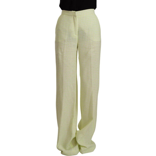 MSGM High-Waist Straight-Leg Chic Trousers yellow-green-cotton-high-waist-straight-long-pants