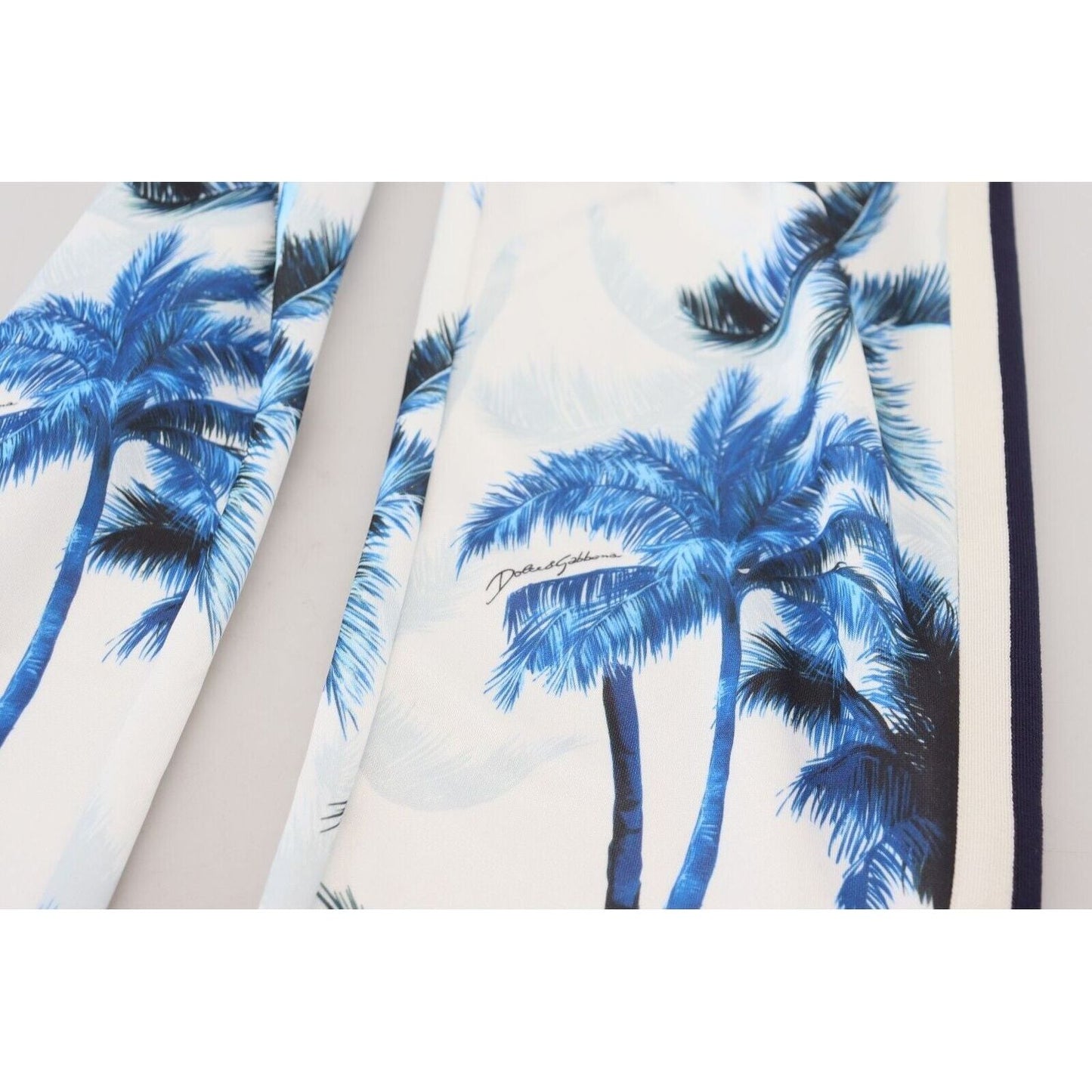 Dolce & Gabbana Chic White MainLine Trousers for Men white-palm-tree-print-men-trouser-pants