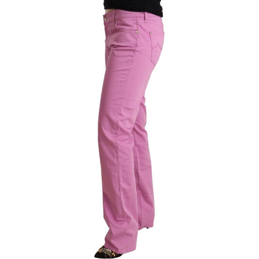 Jacob Cohen Elegant Tapered Pink Denim Jeans pink-cotton-low-waist-denim-tapered-jeans