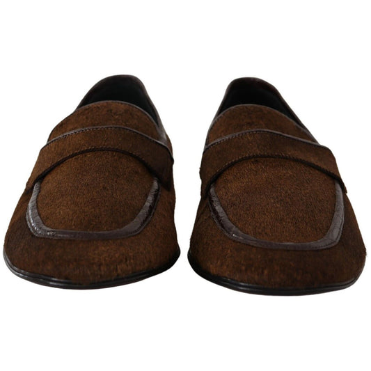 Dolce & Gabbana Exquisite Exotic Leather Loafers brown-exotic-leather-mens-slip-on-loafers-shoes