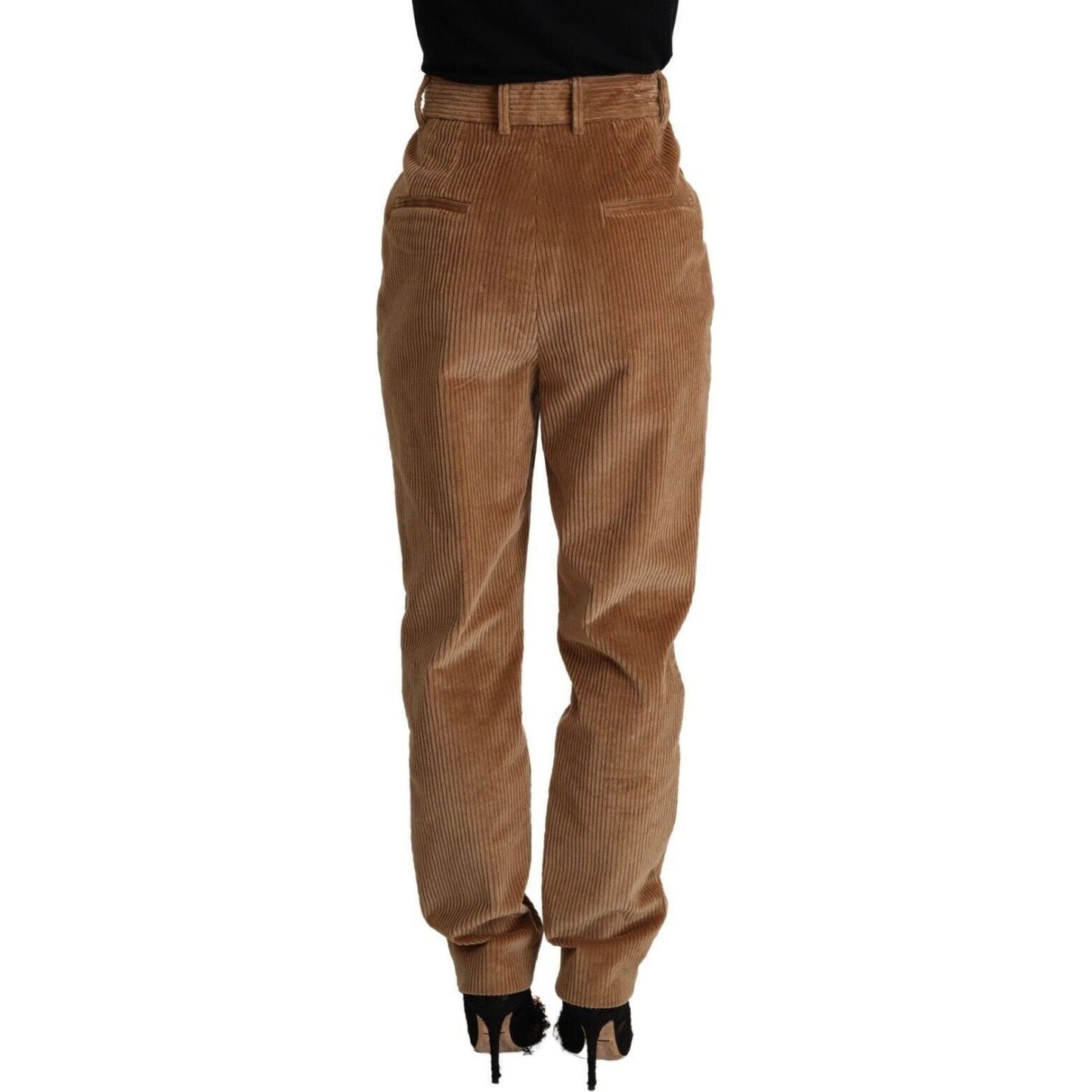 Dolce & Gabbana Chic High-Waisted Corduroy Skinny Pants brown-cotton-corduroy-high-waist-skinny-pants