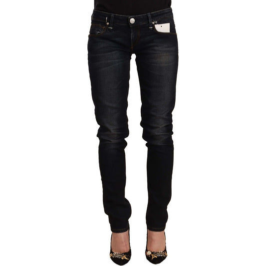 Acht Chic Black Washed Skinny Jeans for Her black-washed-cotton-low-waist-slim-fit-denim-jeans