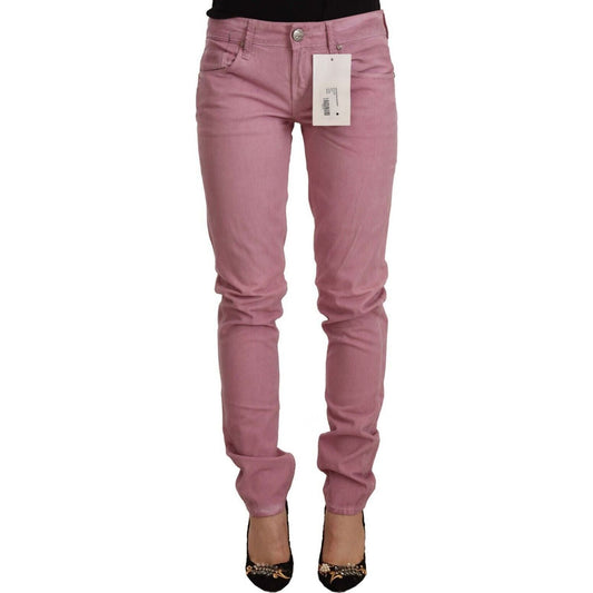 Acht Elegant Pink Slim Fit Denim Jeans pink-cotton-slim-fit-women-denim-skinny-jeans
