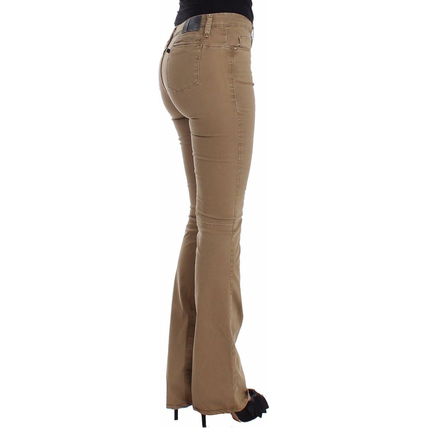 Costume National Chic Beige Straight Leg Fashion Jeans beige-straight-leg-denim-pants-stretch-jeans