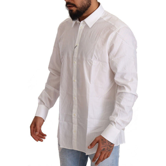 Dolce & Gabbana White Cotton Martini Fit Shirt MAN SHIRTS white-cotton-slim-fit-men-martini-shirt-1 s-l1600-18-db1775a2-6f6.jpg