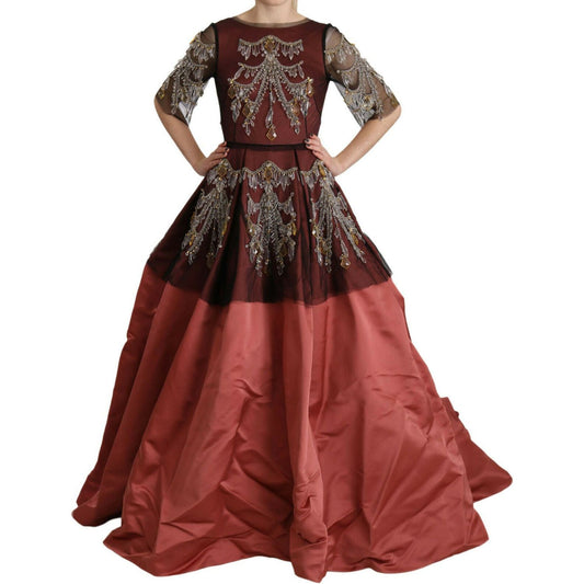 Dolce & Gabbana Elegant Crystal Embellished Silk Gown crystal-chandelier-silk-princess-gown-dress s-l1600-18.jpg