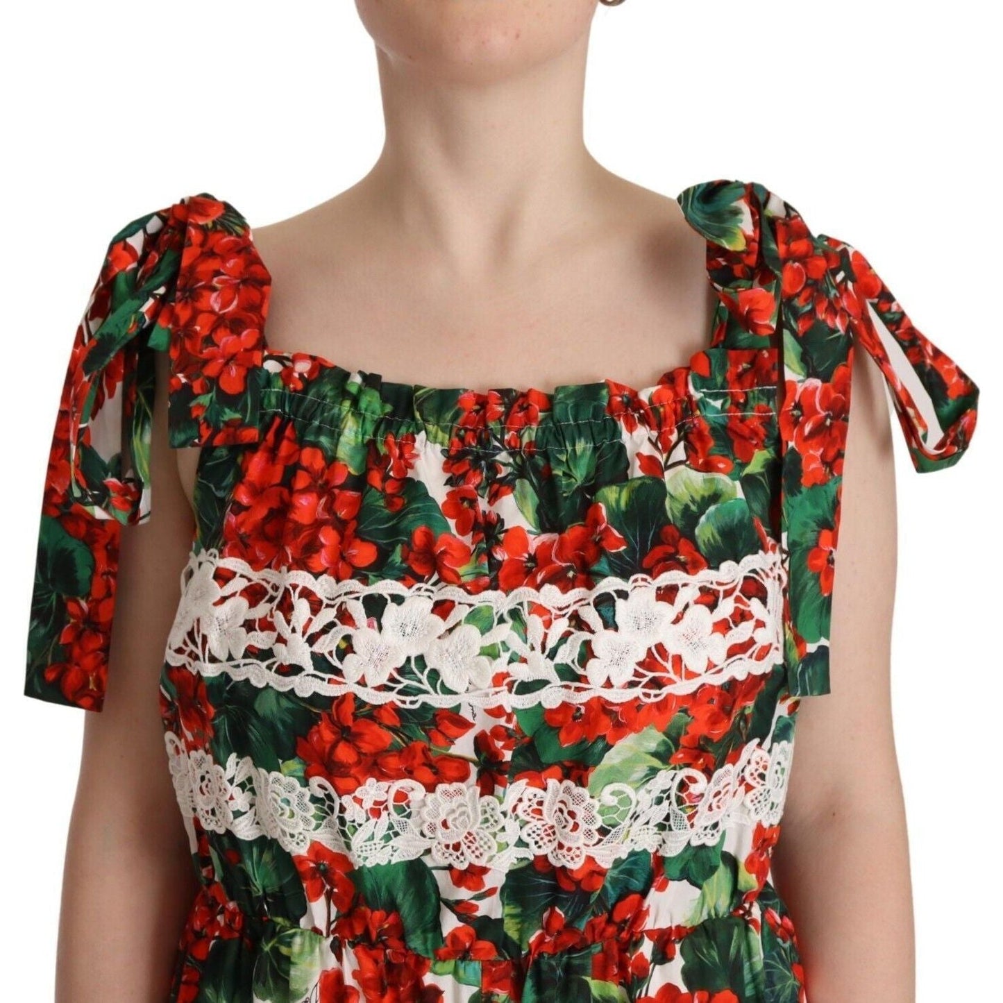 Dolce & Gabbana Multicolor Floral Maxi Dress multicolor-geranium-print-lace-long-maxi-dress