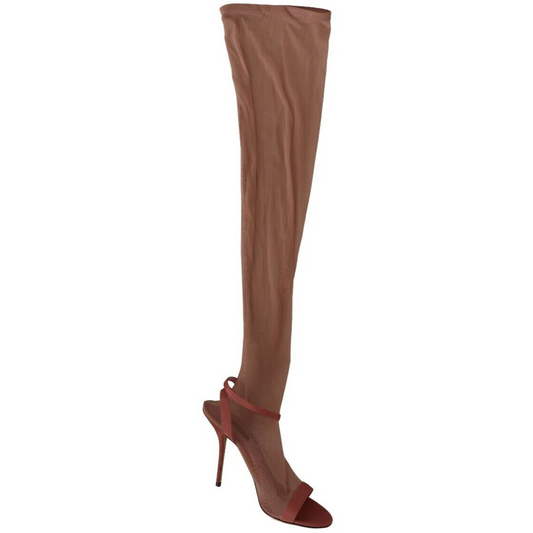 Dolce & Gabbana Elegant Pink Ankle Strap Heels Sandals pink-tulle-stretch-ankle-strap-sandals-shoes
